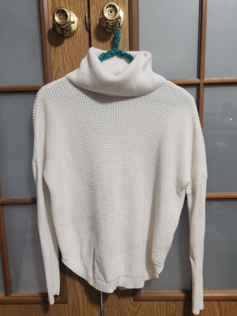 Michael Kors Waffleknit Cream Turtleneck Sweater Size Small